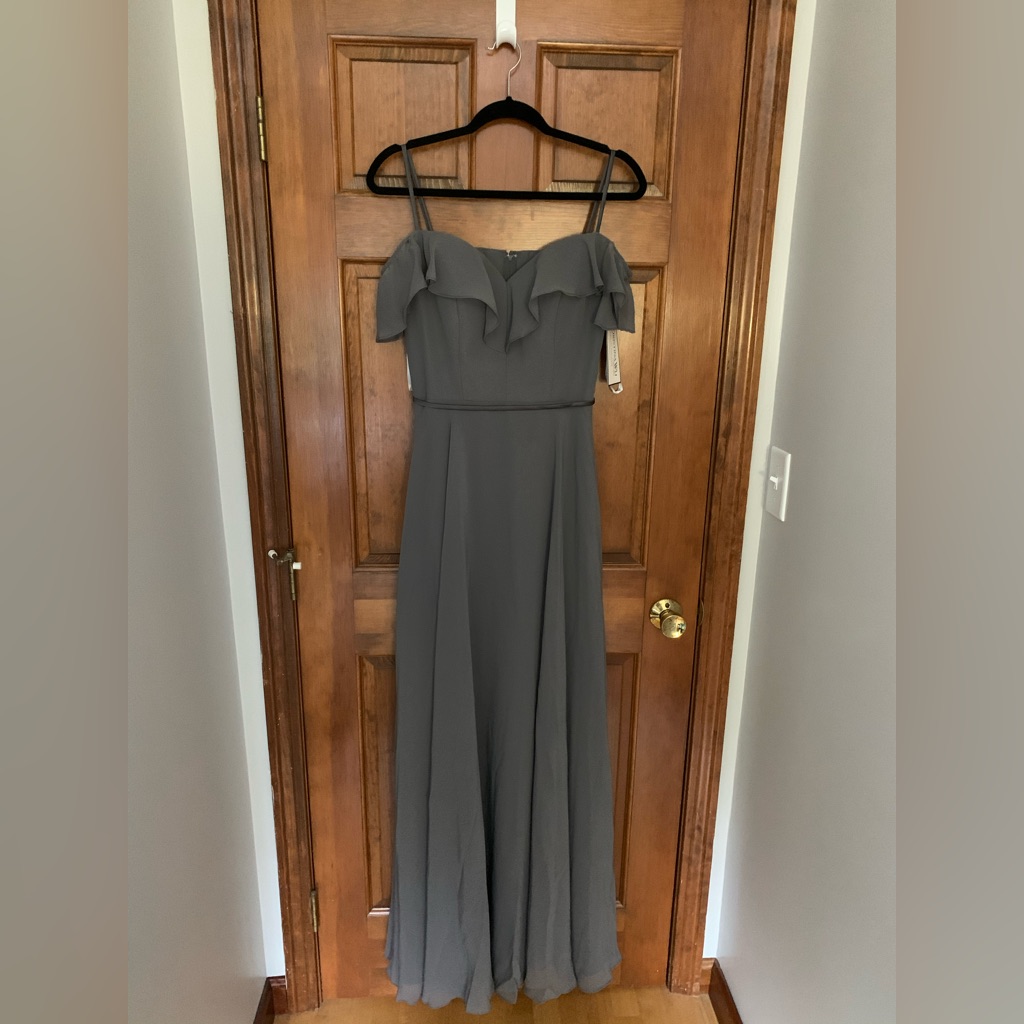 Nwt Christina Wu Celebration Dress Size 4 Charcoal Bridesmaid